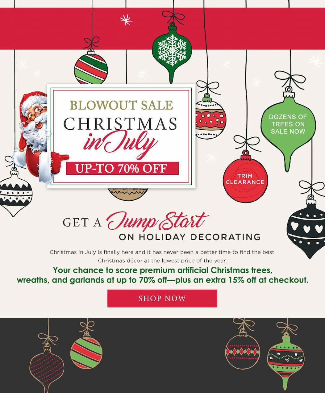 Christmas in July Blowout Sale at Treetime Christmas Creations